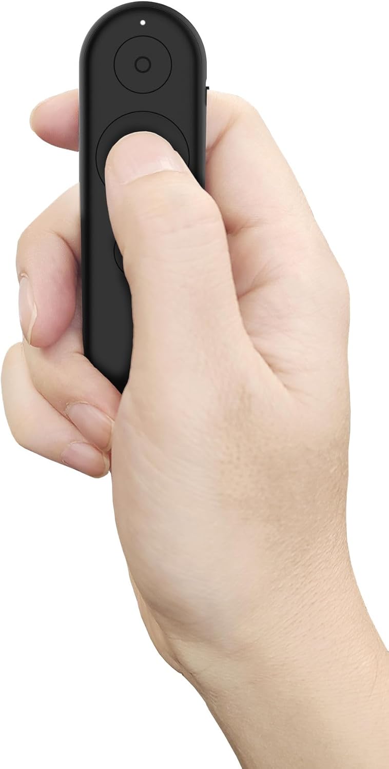 Lenovo Portable Rechargeable Presentation Remote, Wireless, Bluetooth, Digital Pointer, Lightweight, 30M Range, Black