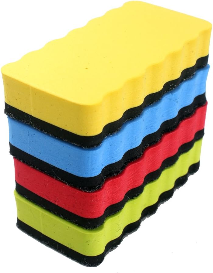 4 Pack Magnetic White Board Eraser for Home, School and Office - 4 X 2.3 X 0.8 Inch