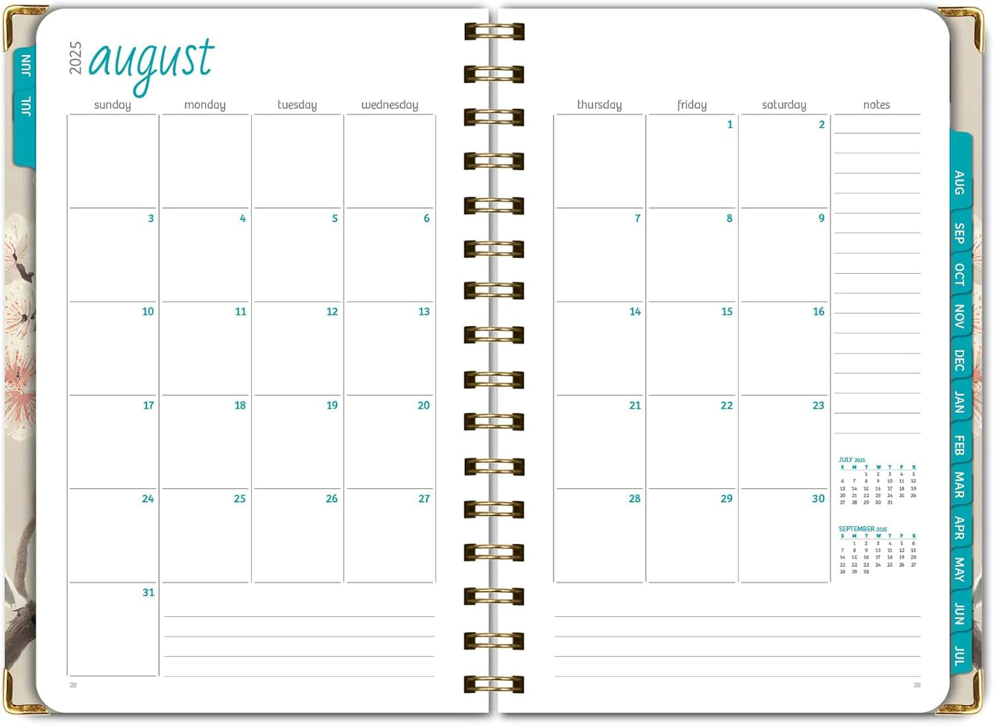 HARDCOVER Academic Year 2025-2026 Planner: (June 2025 Through July 2026) 5.5"x8" Daily Weekly Monthly Planner Yearly Agenda. Bookmark, Pocket Folder and Sticky Note Set (Orchid)