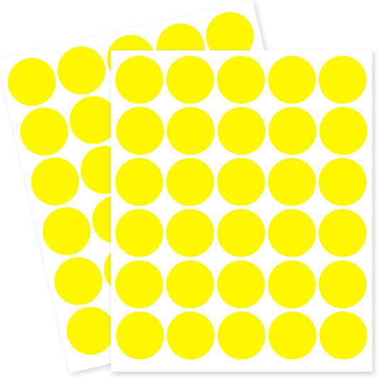 1 Inch Round Label Removable Color Code Dot Stickers,Garage Sale Sticker Price Tags Blank Yard Sale Circle Dot Stickers Writable Not Blurry (1050 Pack,Yellow)