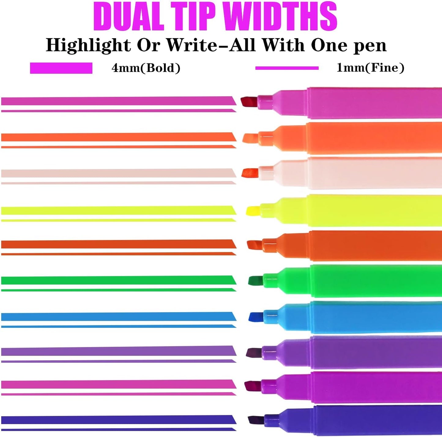 Vitoler Highlighters,10 Pack Assorted Colors Highlighters with Soft Chisel Tip,Bible Highlighter No Bleed,Book Markers for Women