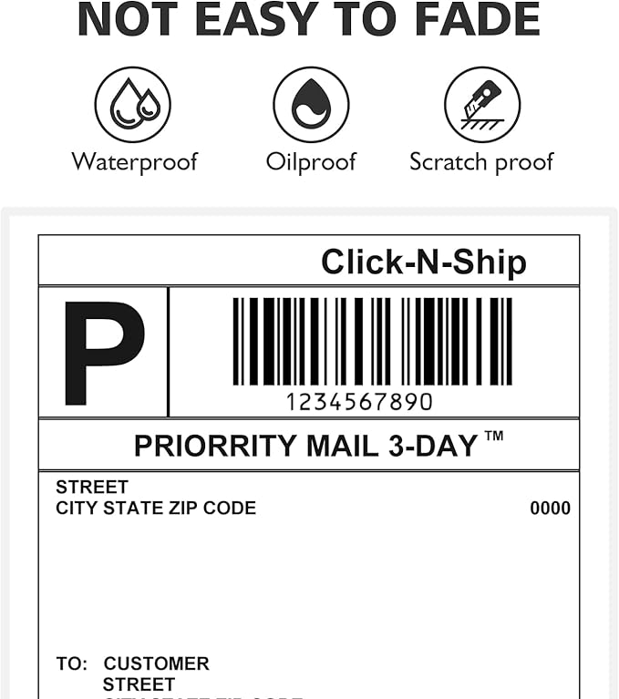 Fanfold Direct Thermal Shipping Labels 4''x6'' 600 Labels/2 Stacks (300 Pcs per Stack), Compatible with Zebra Rollo Beeprt Printer Ultra Adhesive