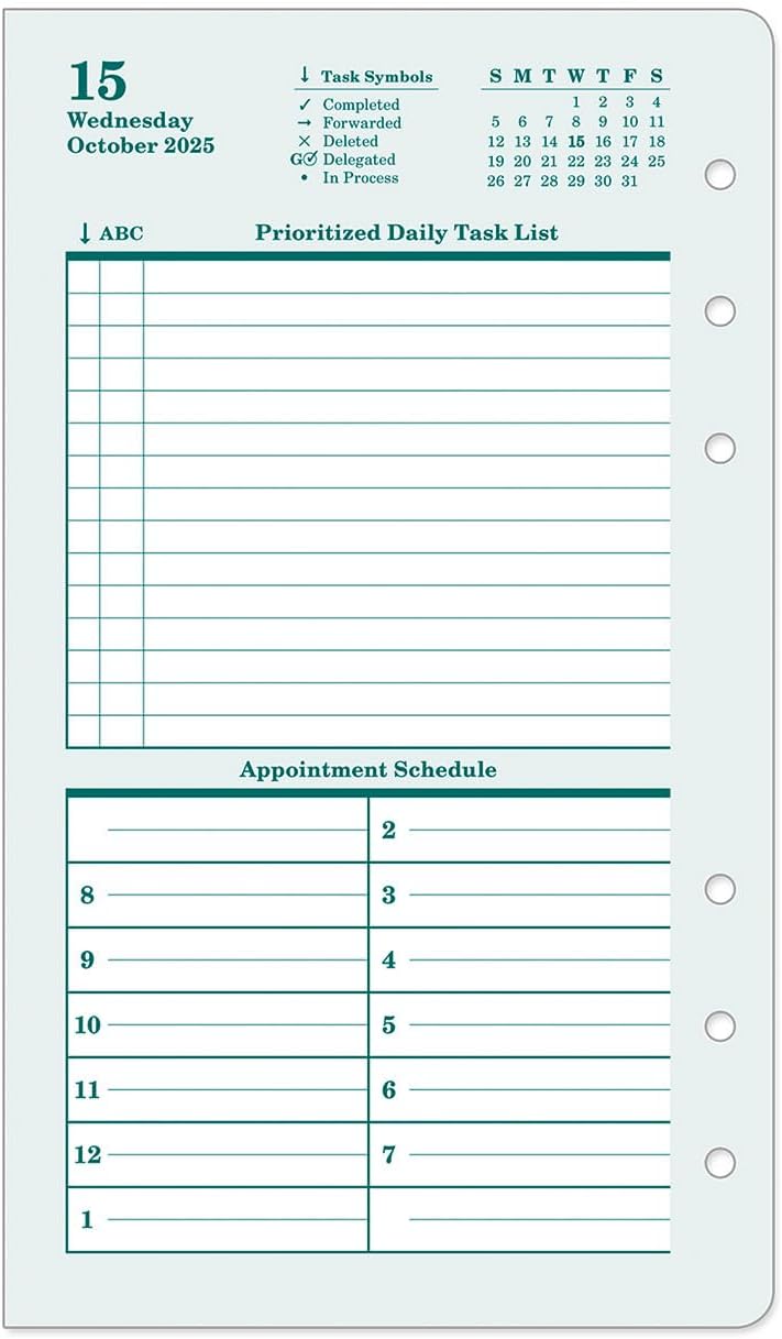 FranklinCovey - Original Two Page Per Day Ring-Bound Planner (Pocket, Oct 2025 - Sep 2026)