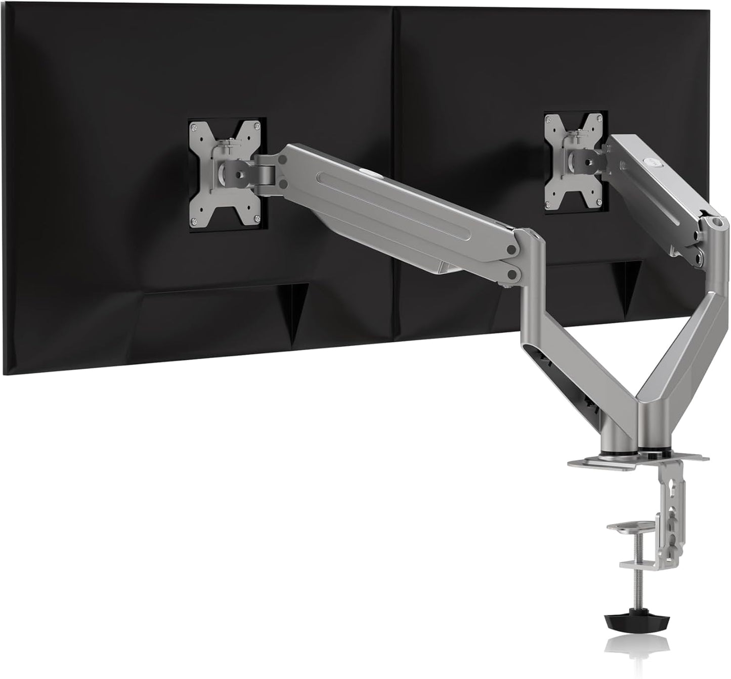 Suptek Dual Monitor Mount Stand-Height Adjustable Gas Spring Monitor Arm Desk Mount for 2 Computer Screens 17 to 27 inches - Each Arm Holds up to 13.2lbs,Silver(MD8SPS)