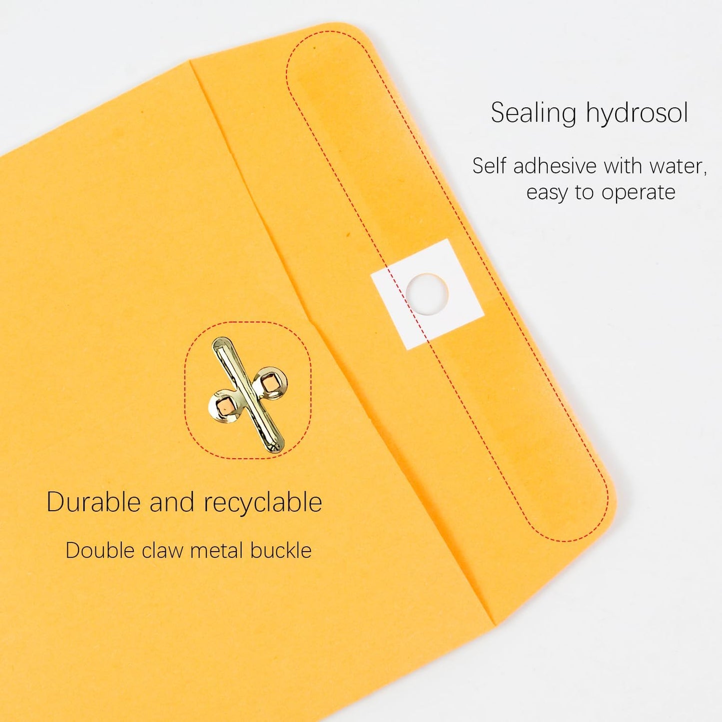 6” x 9” Clasp Envelopes with Gummed Seal Brown Kraft Catalog Envelopes Clasp Mailing Envelopes for Home, Office, Business 28 lb Kraft Paper,Pack of 50