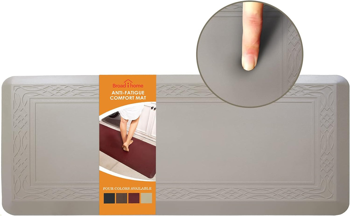 24 x 60 Inch Extra Support Anti Fatigue Comfort Kitchen Mat, Waterproof Long Kitchen Runner, Non-Slip Standing Desk Mat, Commercial Pads for Offices, Home, Garages (Bordeaux Cabblestone, 24'' x 60'')