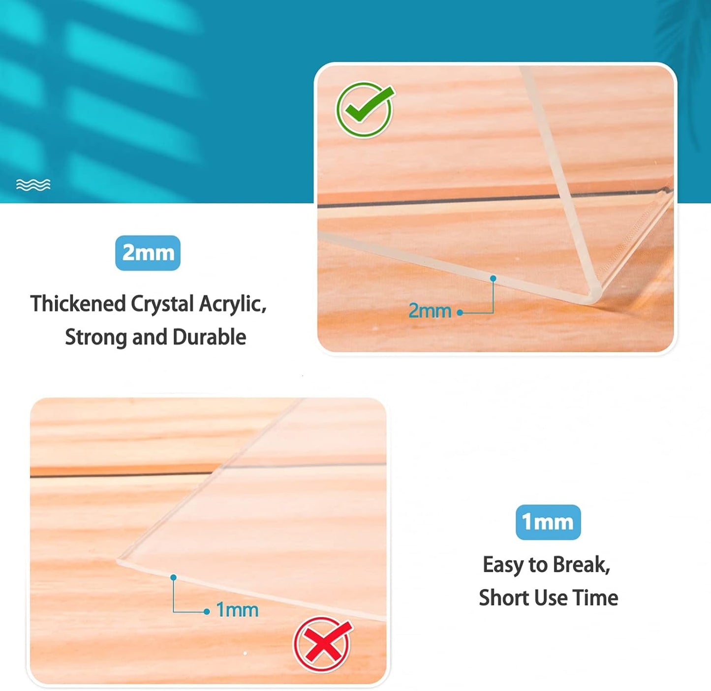 Acrylic Sign Holder 6 Pack 8.5x11 Slant Back Acrylic Stands for Display Plexiglass Clear Acrylic Display Stands for Ad Frame, Picture Photo Frames, Promotions, Restaurants, Office, Store, Home