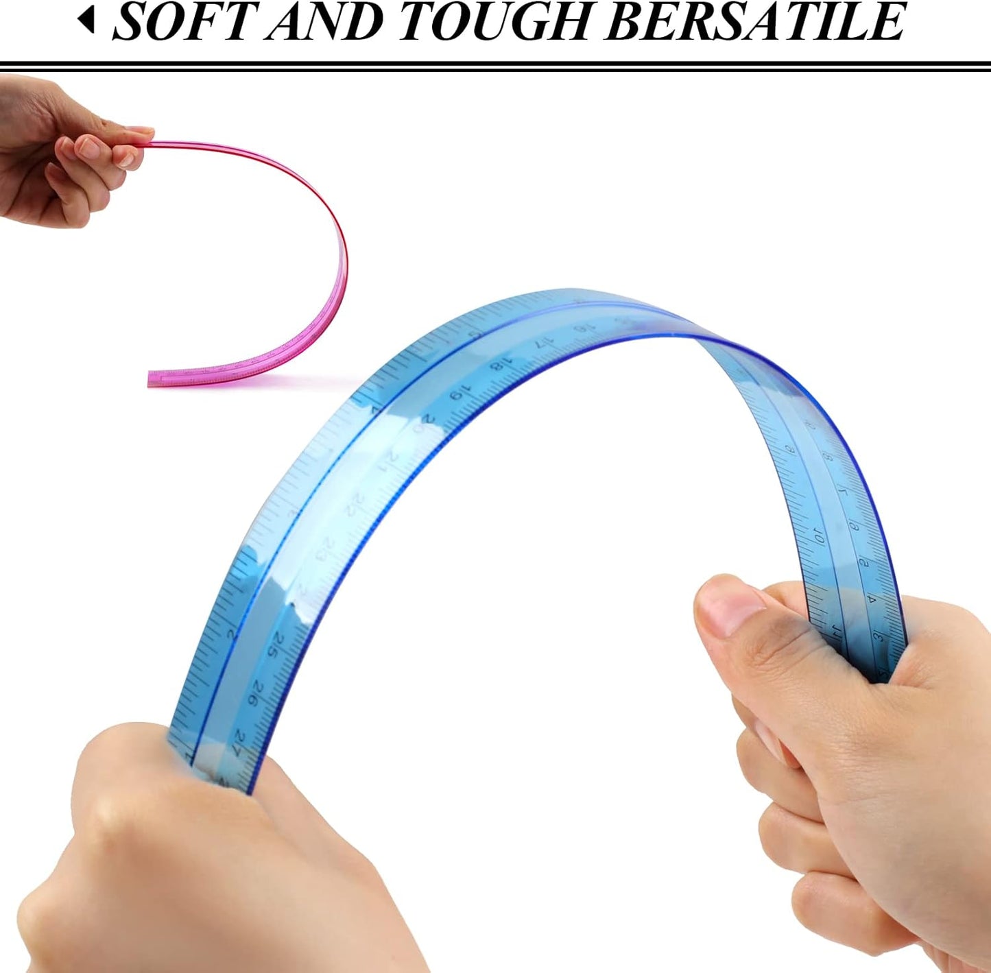 30PCS Clear Ruler, 12 Inch Plastic Rulers for School, Home, or Office, Clear Plastic Rulers, Assorted Colors.