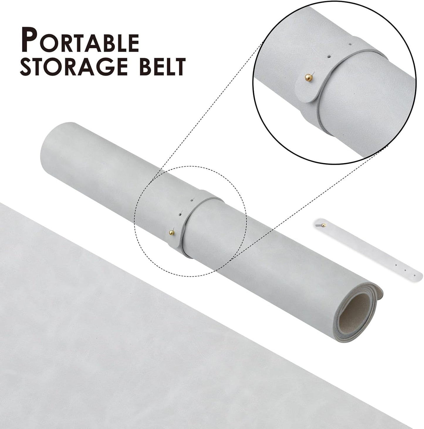 Distressed Leather Desk Mat - Non-Slip PU Desk Pad for Office and Home - Desk Organization and Accessories - Ideal for Large Mouse Pad and Desk Mats on Top of Desks(Ash Gray,36"x 17")