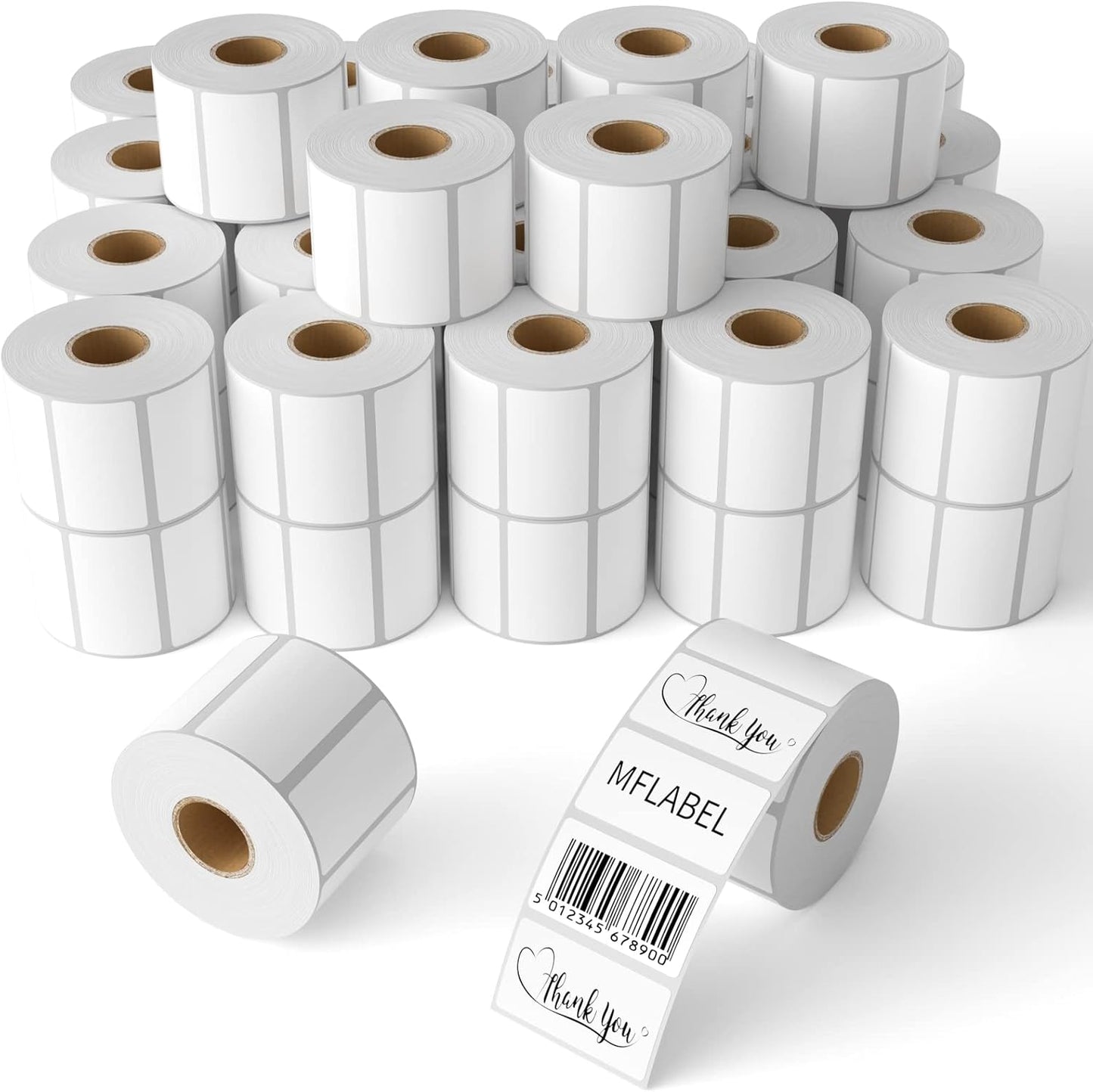 MFLABEL 48 Rolls of 1000 2-1/4 x 1-1/4 Inch Direct Thermal Perforated Shipping Labels,SKU Labels (48 Rolls)
