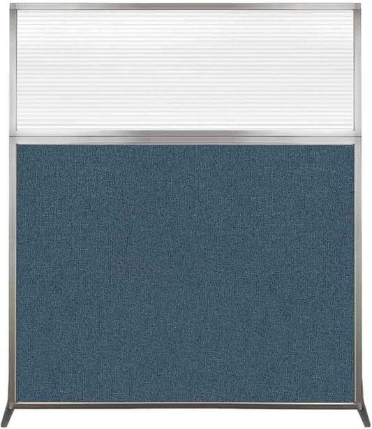Versare Hush Screen Portable Room Divider | Workstation Wall Divider | Freestanding Privacy Hush Panels | Clear Fluted Windows | Fabric Office Divider Screen | Great for Room Separation
