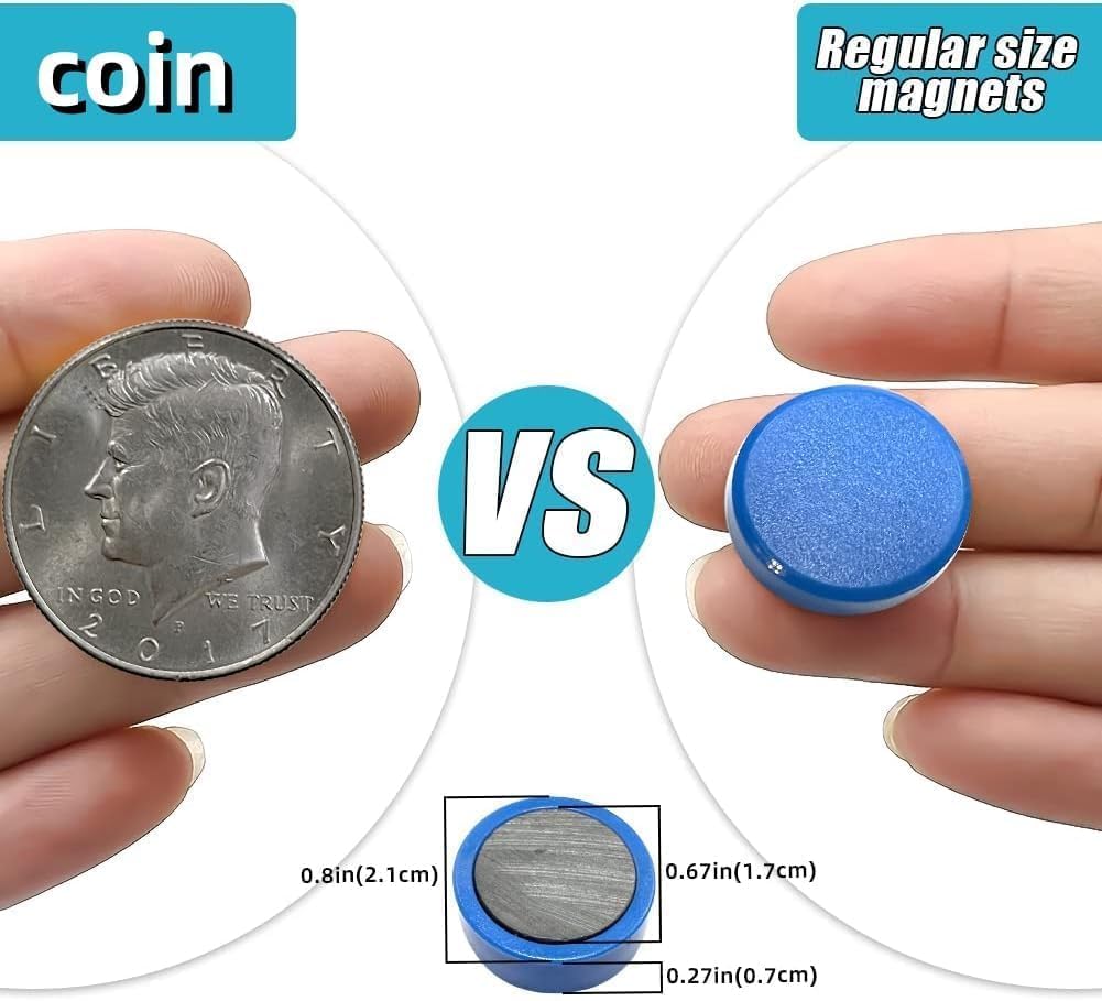 Qualsen Fridge Magnets - 50pcs Mini Cute Magnets for Fridge, Locker, White Board, Kitchen, Office, Classroom (Green)