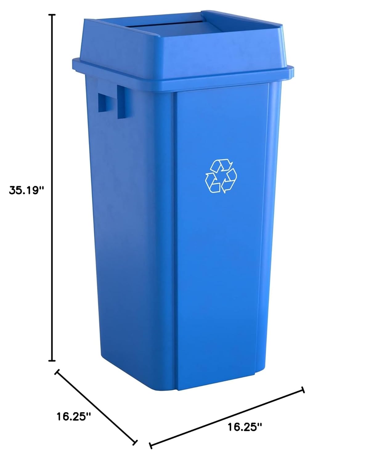 23 Gallon Blue Square Commercial Trash Can with Lid