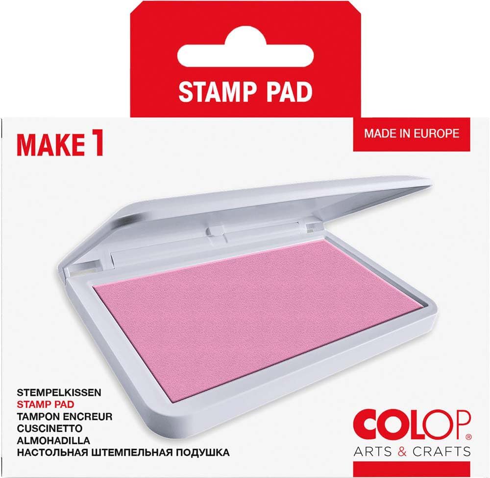 COLOP Make Series, Ink Stamp Pads, with Non-Toxic Premium Ink, Water-Based Acid-Free (Soft Pink, Make 1-1-15/16" x 3-1/2")