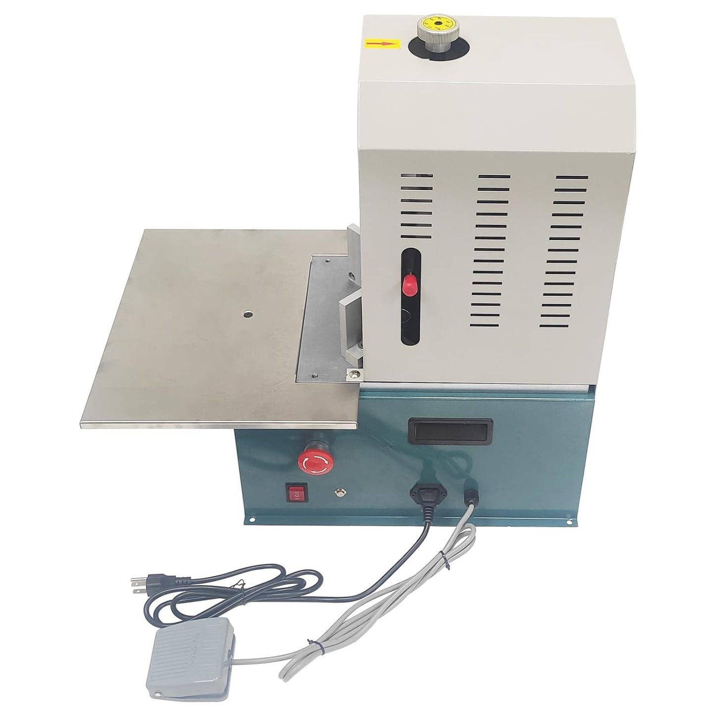 Electric Corner Rounder Machine with Foot Pedal and 7 Blades (R3-R10) 180W 110V Heavy Duty Punch Cutter with Paper Drawer Semi-Auto Metal Corner Rounding Machine for Paper/PVC/Plastic Films