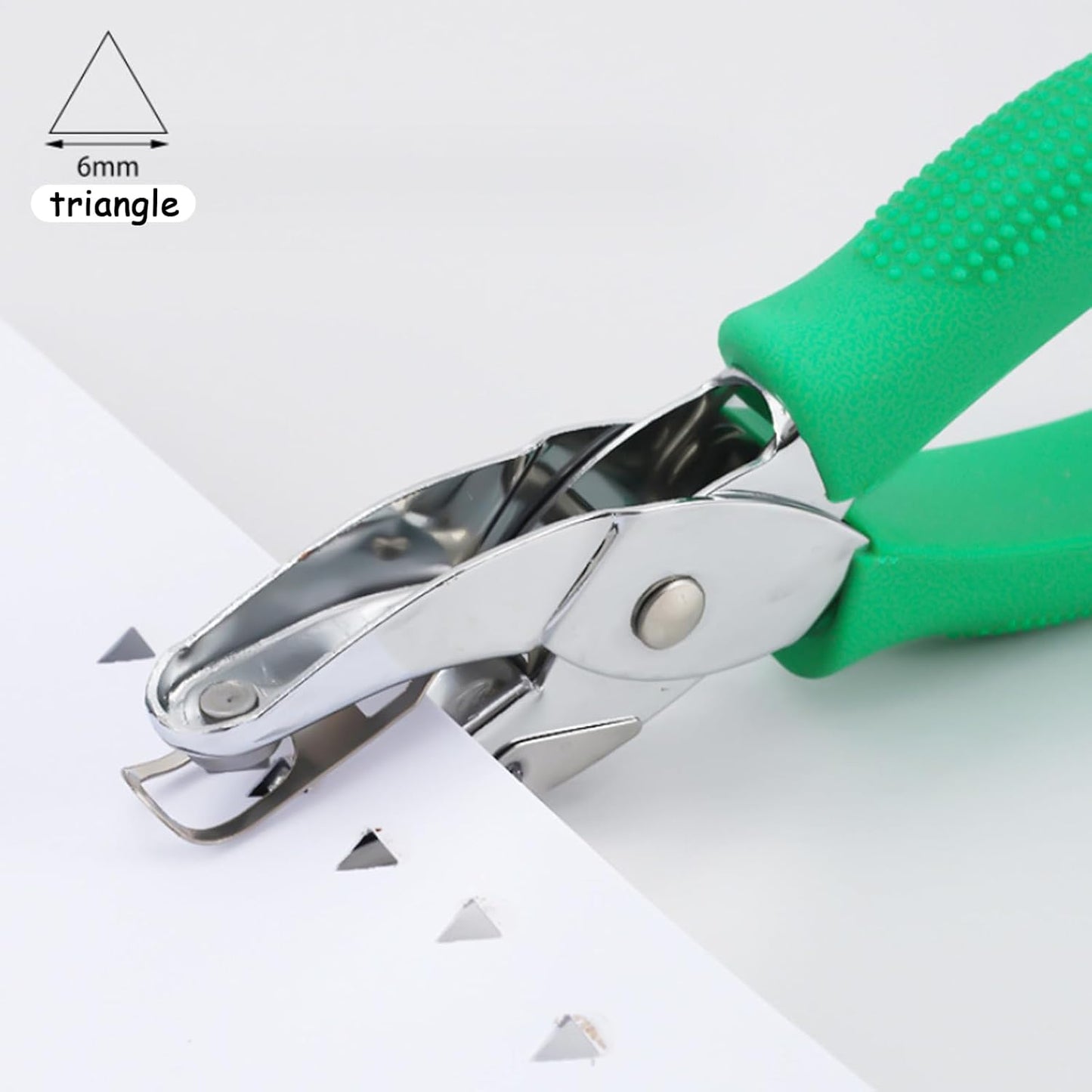 Handheld Triangle Hole Punch, 1/4 Inch Hole Size, Craft Paper Puncher, Single Pack, Ideal for DIY Projects and Office Use