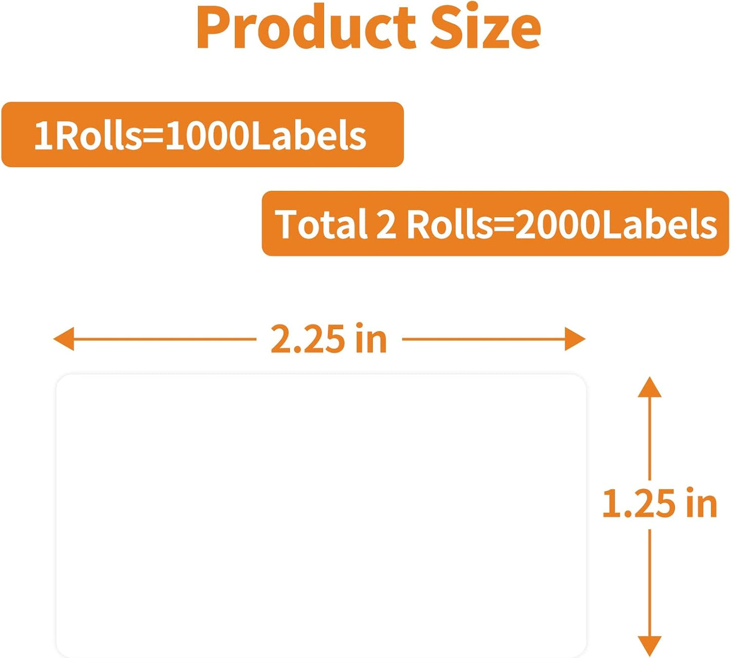 MFLABEL 2-1/4 x 1-1/4 Inch Direct Thermal Perforated Shipping Label, 2.25x1.25 inch Direct Thermal Labels for Barcodes Address，Perforated Shipping Labels (4 Rolls, 1000/Roll)