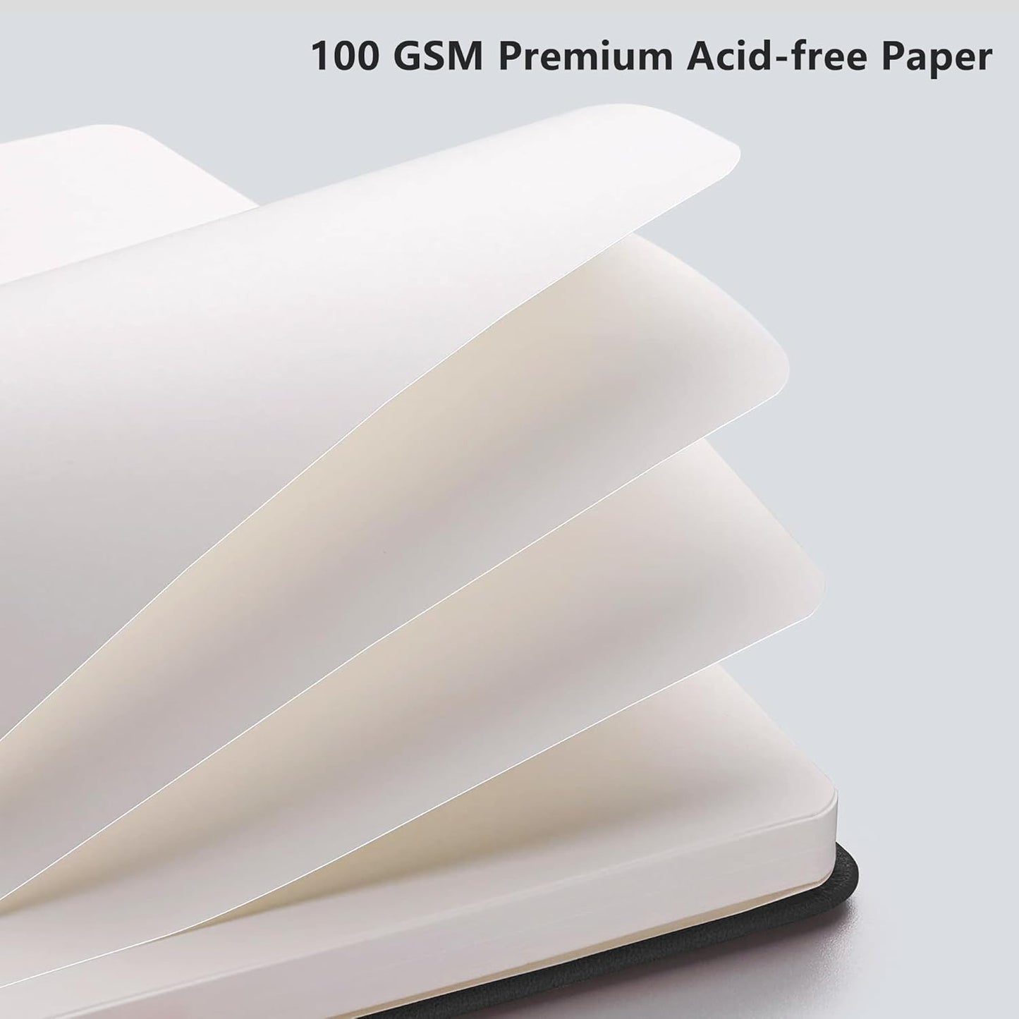 RETTACY Blank Journal Notebook, 2-Pack, 192 Pages per Pack, A5 Medium Size (5.7'' x 8.3''), Leather Hardcover, 100 GSM Thick Paper, for Sketching, Drawing, Painting (Black & Light Green)