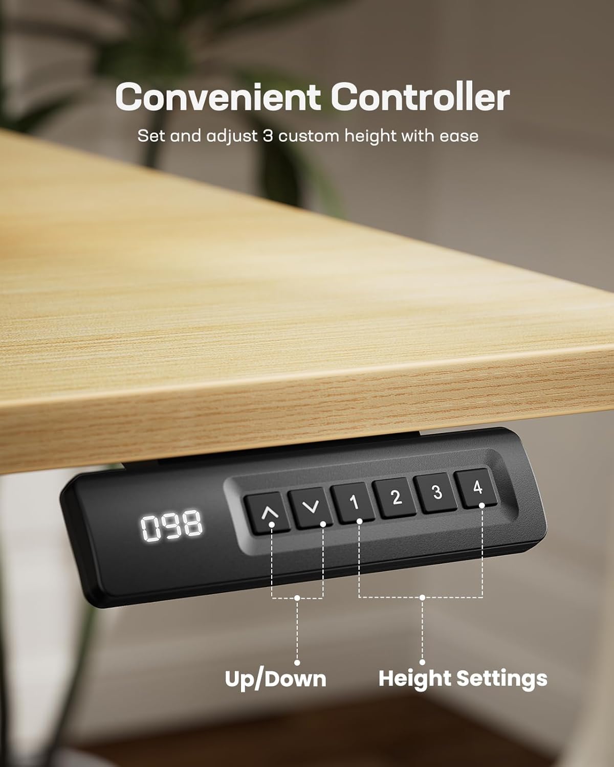 Marsail Electric Standing Desk,Adjustable Height Stand up Desk, 40 x 24 Inch Home Office Furniture Computer Desk, 4 Memory Preset with Headphone Hook, Cable Organizer, Maple