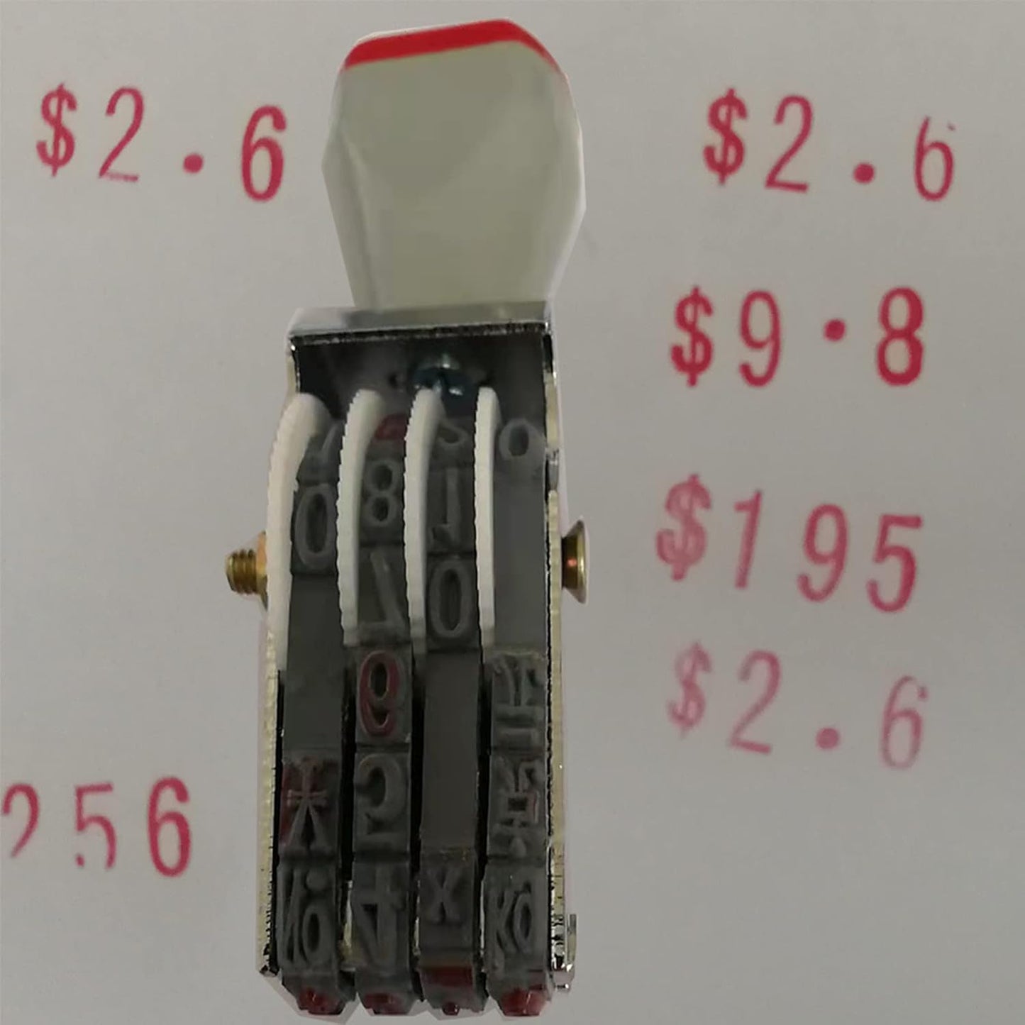Business Stamps, Adjustable Rubber Stamp - Customizable 0-9 Numbers & Symbols for Packaging, Office, Labels (4-Digits)