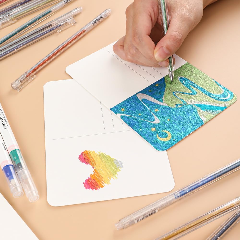 Grabie glitter gel pens,12 Colors Gel Pens for Coloring,Metallic Vibrant Sparkle Colorful Pen,Fine Tip Markers Colored Neon Gel Pens for Adult Coloring Books, Sparkle Pen, Gelly Roll Pens