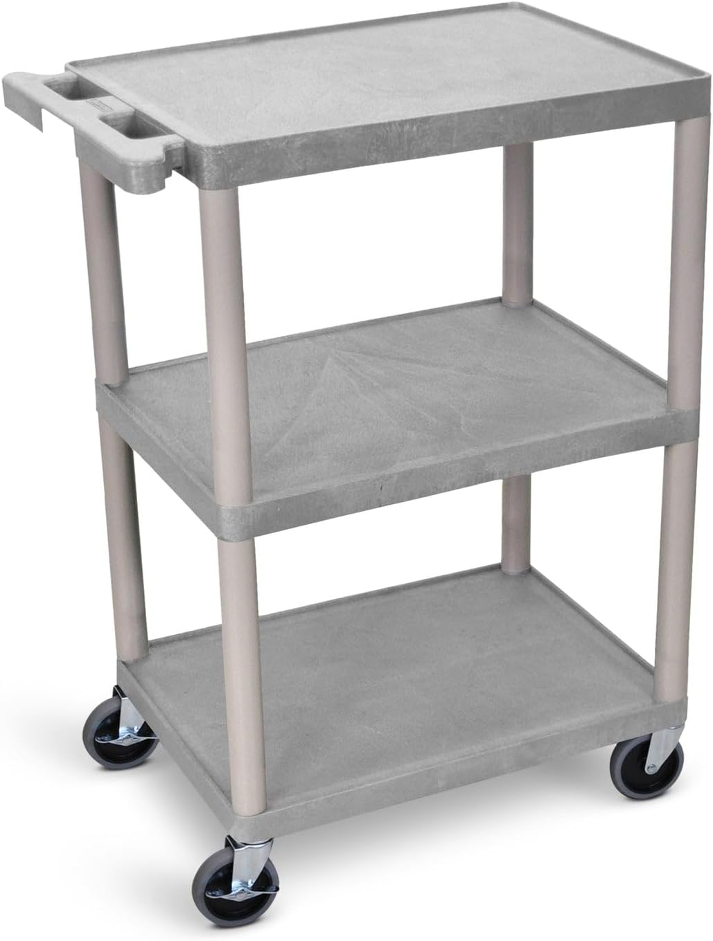Luxor HE34 Utility Cart (Pack of 2) 3 Shelves Structural Foam Plastic - Gray