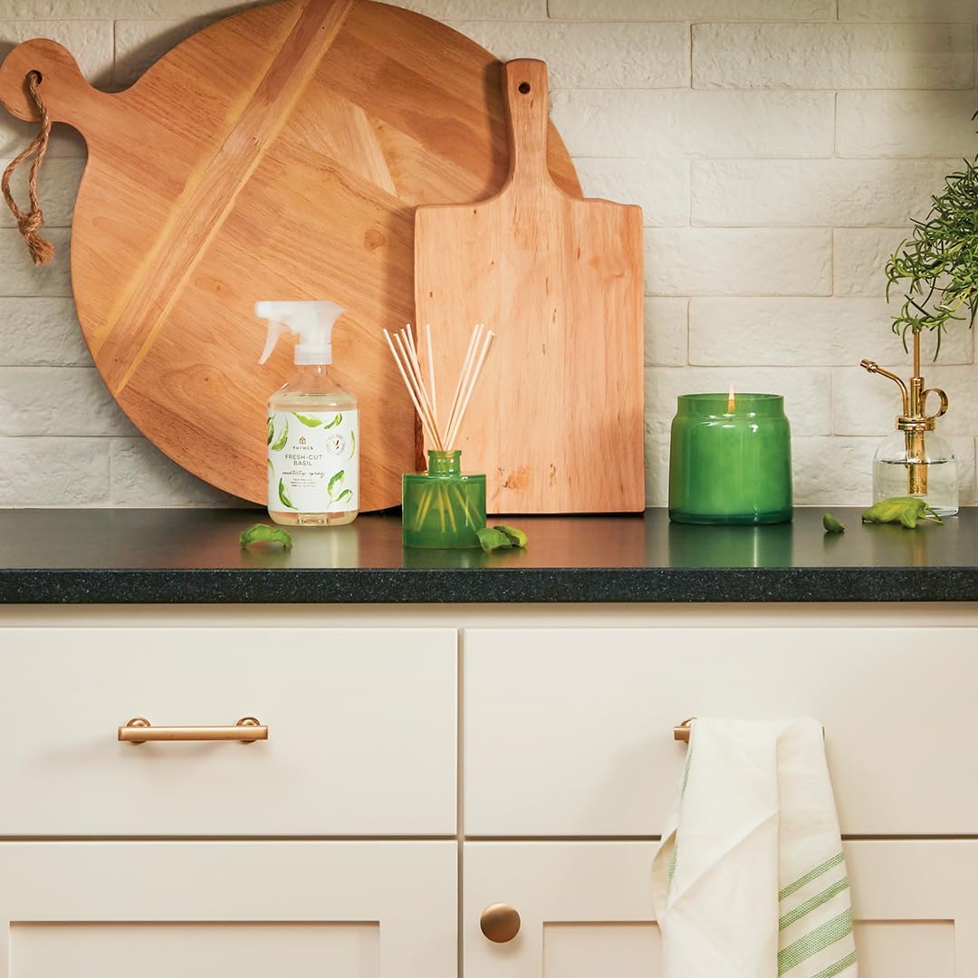 Thymes Countertop Spray - Counter Cleaner Spray - Household Cleaning Supplies (Fresh-Cut Basil, 16.5 fl oz)