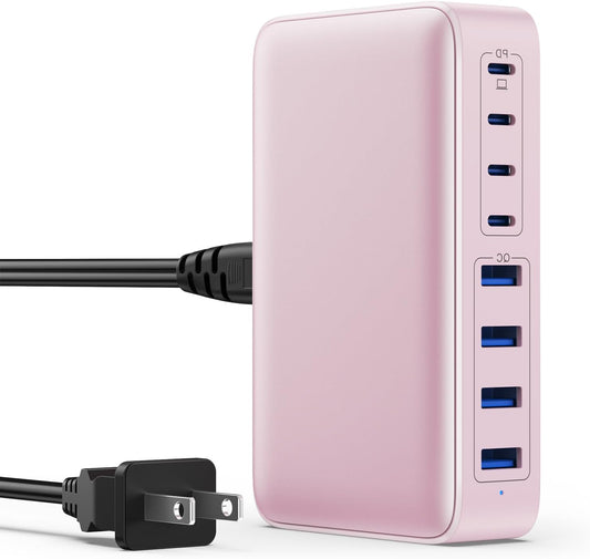 USB C Charger 200W USB C Charger Block,Upgraded GaN III 8-Port Fast Charging Station Hub,PD 65W Laptop Charging Adapter Compatible with MacBook Pro/Air,DELL,Steam Deck,iPhone 16/15/14,Galaxy S23/22