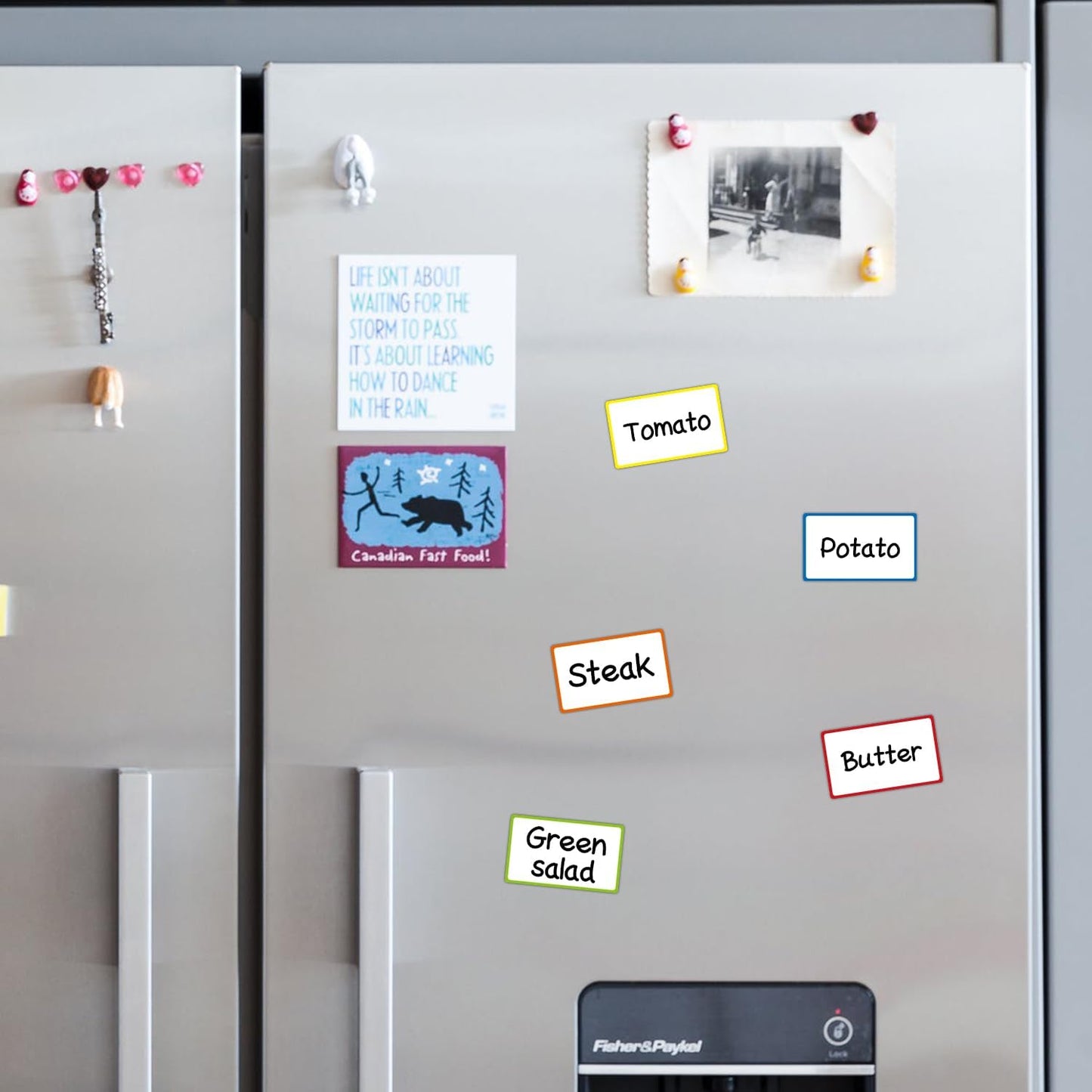 Dry Erase Magnetic Label 5x3 Inch Colored Border, 40 Pack, Reusable Magnetic Dry Erase Labels, Magnet Labels for Whiteboards