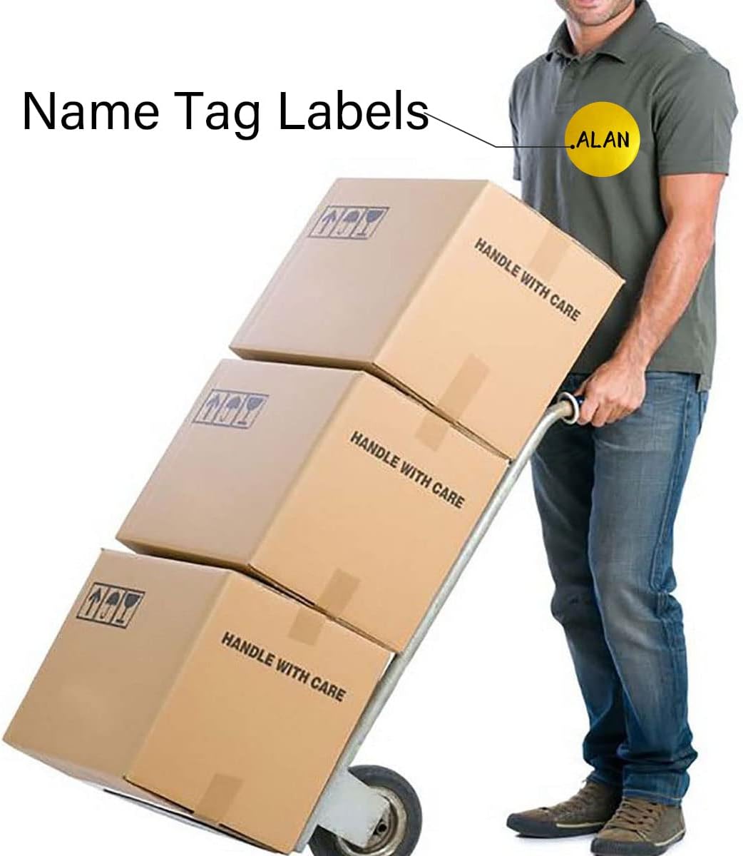 PARLAIM 3 X 3 inch Color Code Dot Stickers, 500pcs 3" Gold Round Color Coding Circle Labels per Roll in Dispenser Box for Inventory Storage Present Box