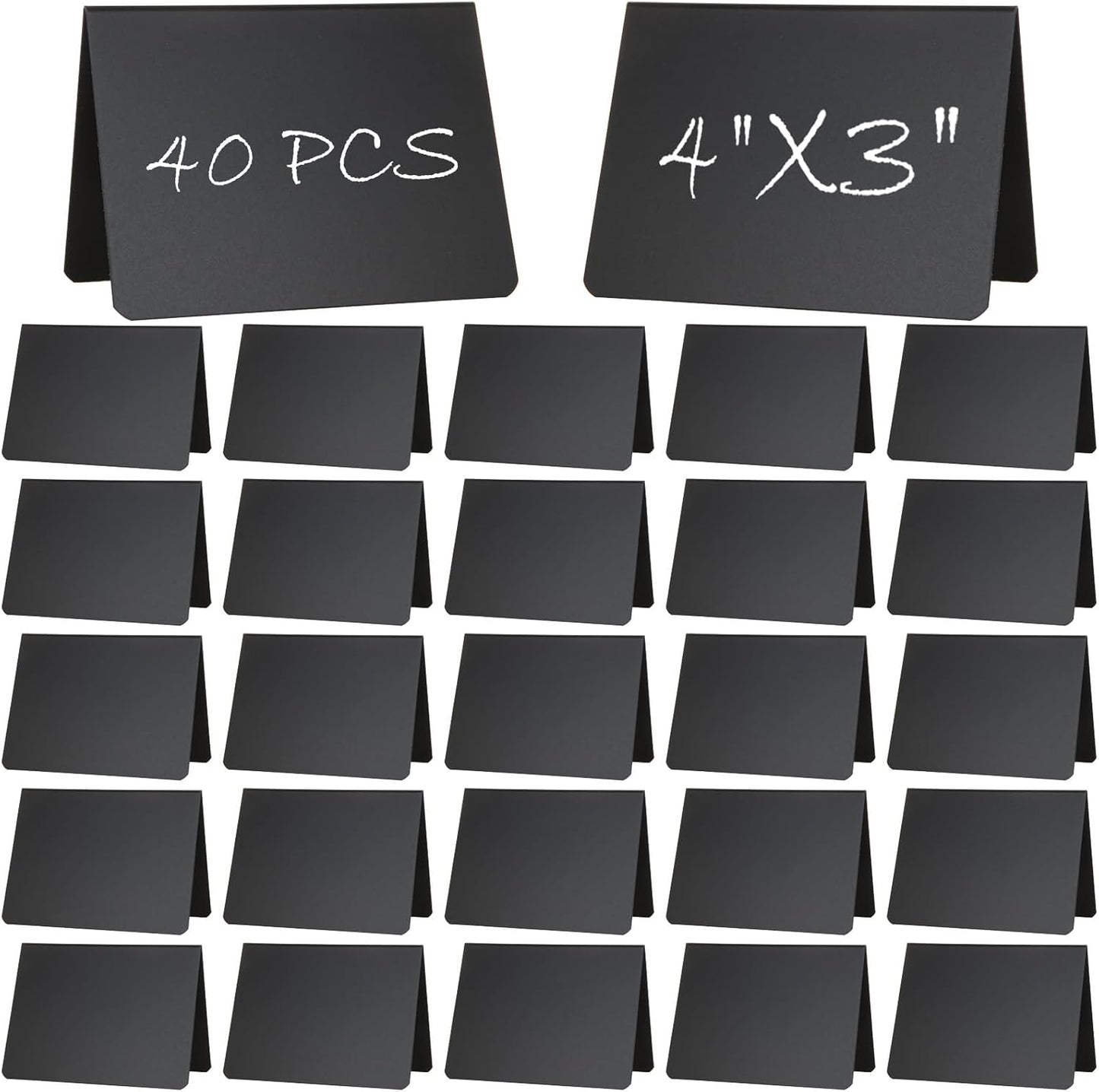 40 Pcs Mini Chalkboard Signs for Food, 4 x 3 Inch Food Labels for Party Buffet, Small Reserved Table Signs Small Chalkboard Sign, Reusable Black Mini Chalk Board, Easy to Write and Wipe Out