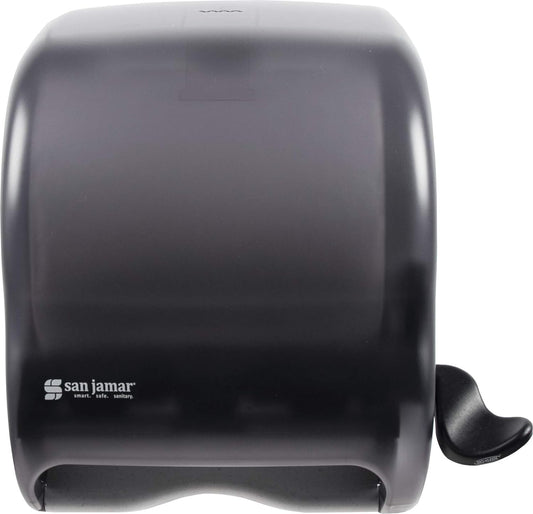 San Jamar Classic Element Paper Towel Dispenser Wall-Mounted Commercial Roll Dispenser, Fits All Core Sizes with Lever for Bathroom, Kitchens, and Restaurants, Plastic, Universal Paper, Black Pearl