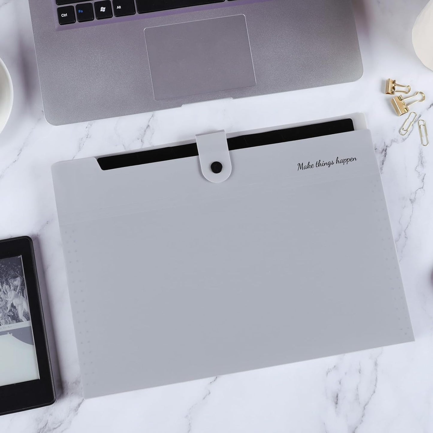 SKYDUE Accordion File Organizer, 8 Pockets Expanding File Folders, Portable Document Paper Organizer, Home College School Office Supplies, Letter Size Gray