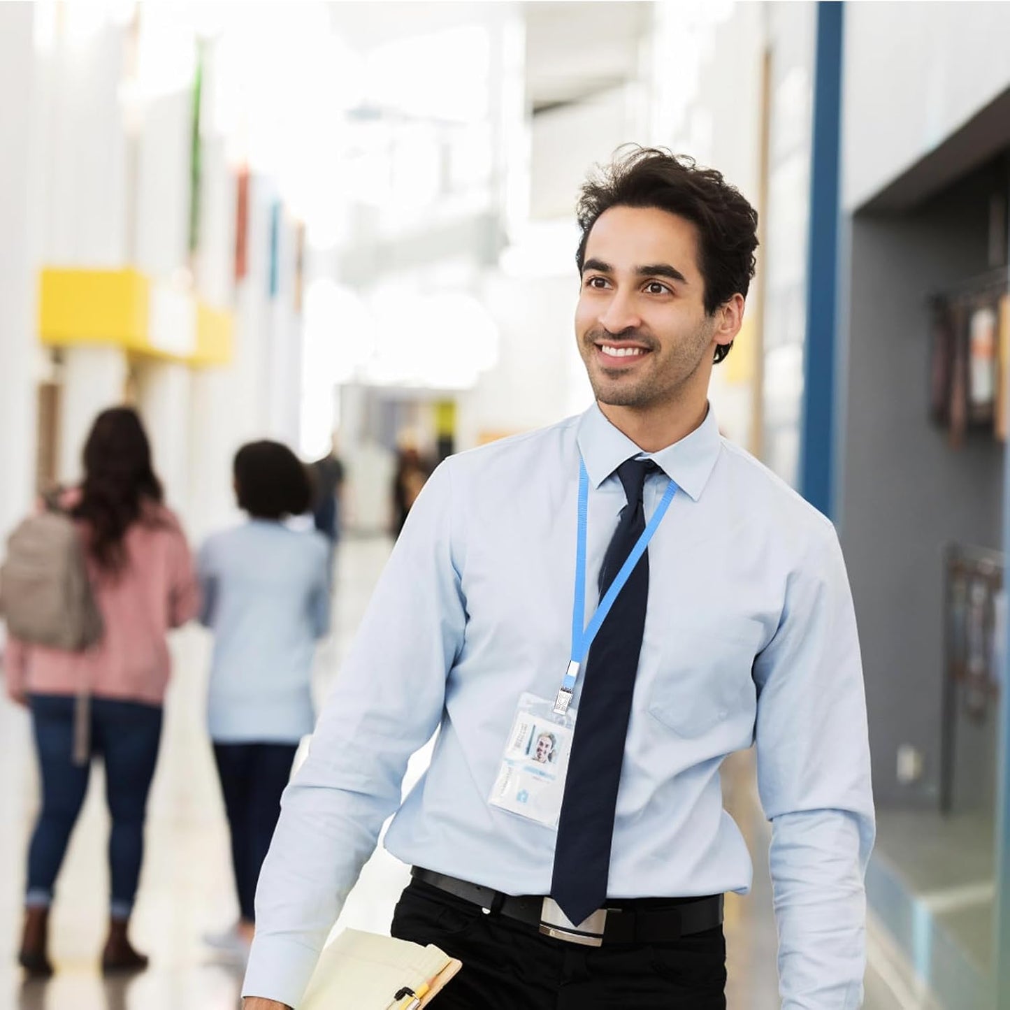 Lanyards for Id Badges,100 Packs Lanyard Bulk with Flat Badge for Name Tag Lanyard ID Holder