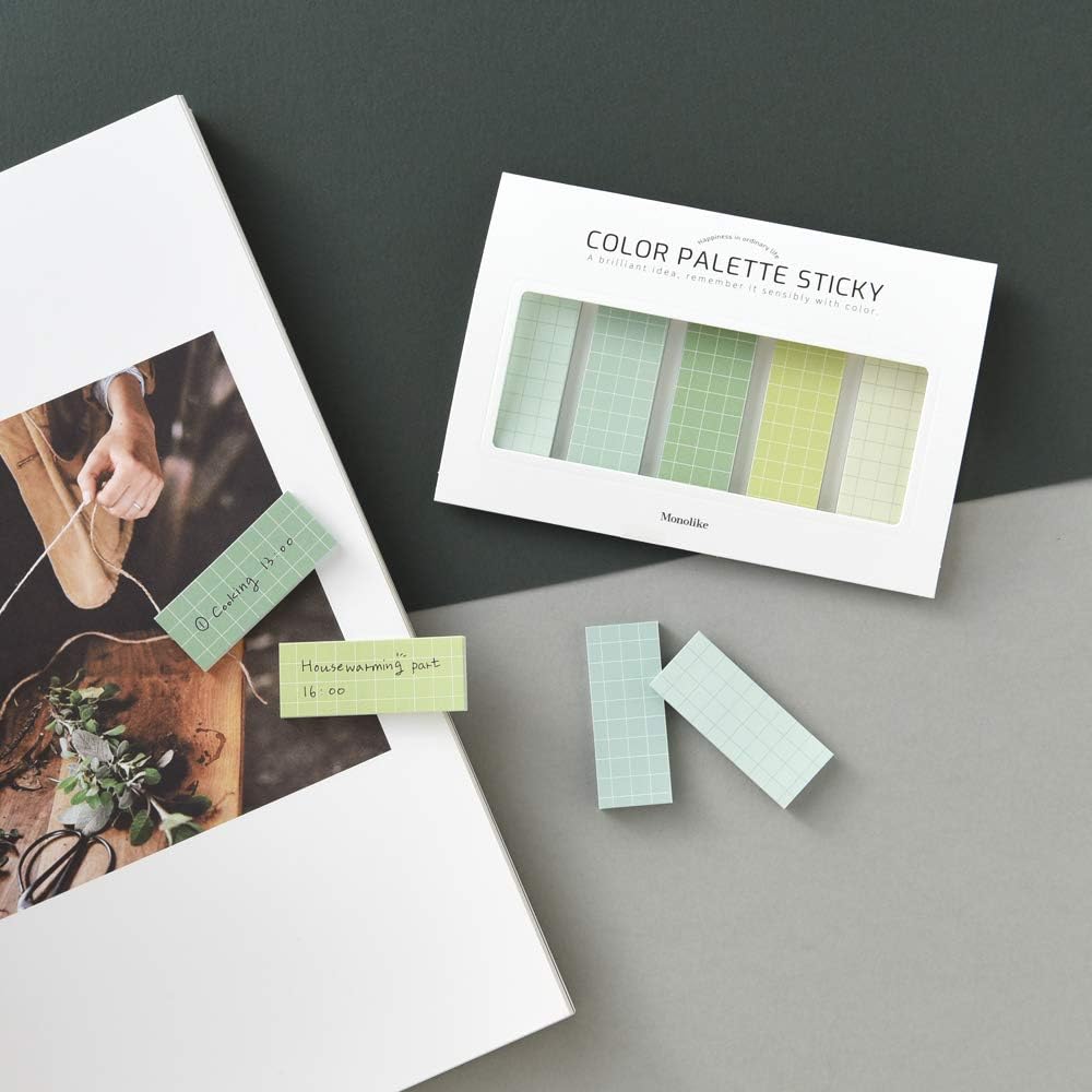 Monolike Color Palette Sticky Grid 500 C Set 4p - Self-Adhesive Memo Pad 30 Sheets