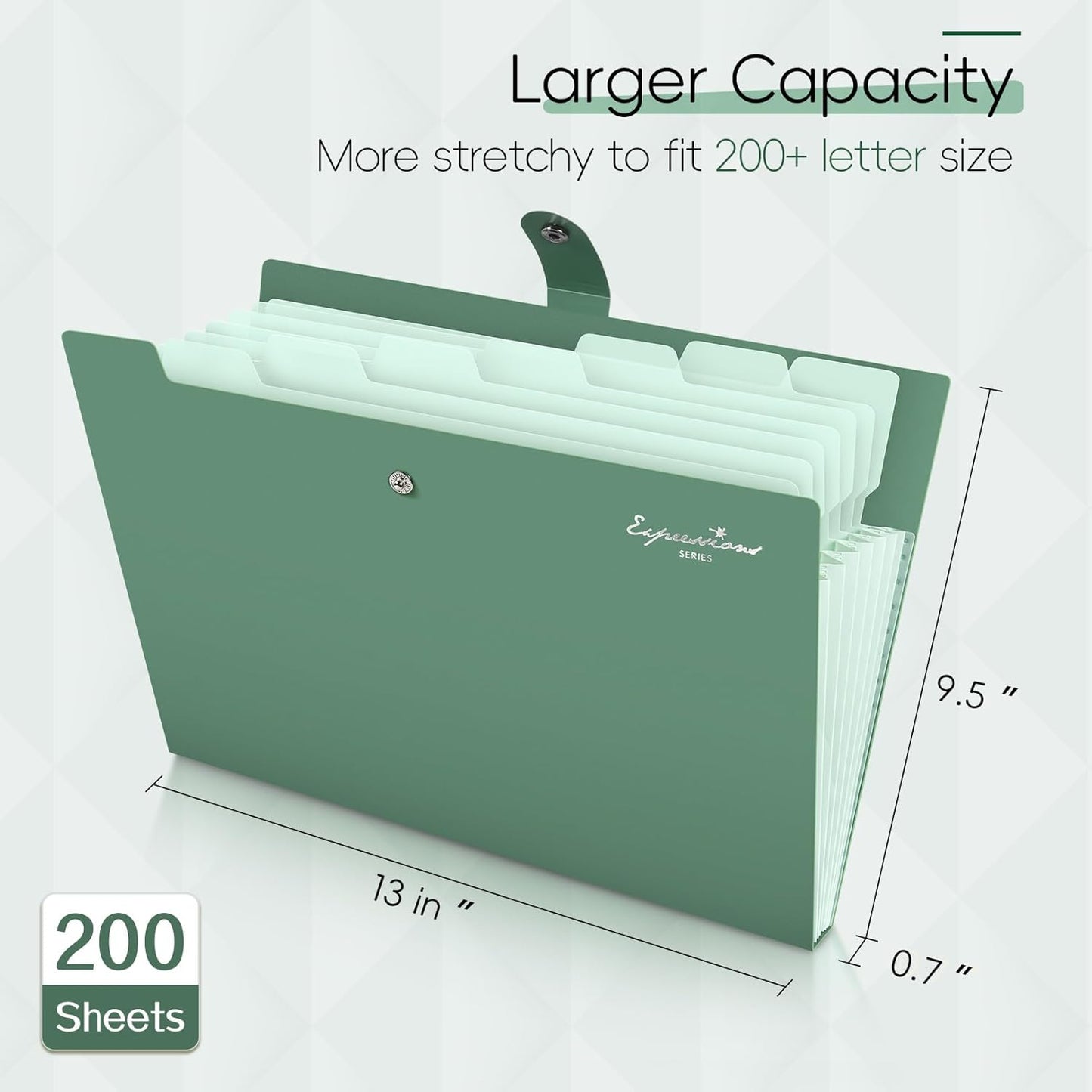 Sooez Elegant Accordion File Organizer with Labels, 8 Pocket Expanding File Folder, Portable Folders for Documents, Cute Paper Organizer for School Office Supplies, Letter Size, Light Purple