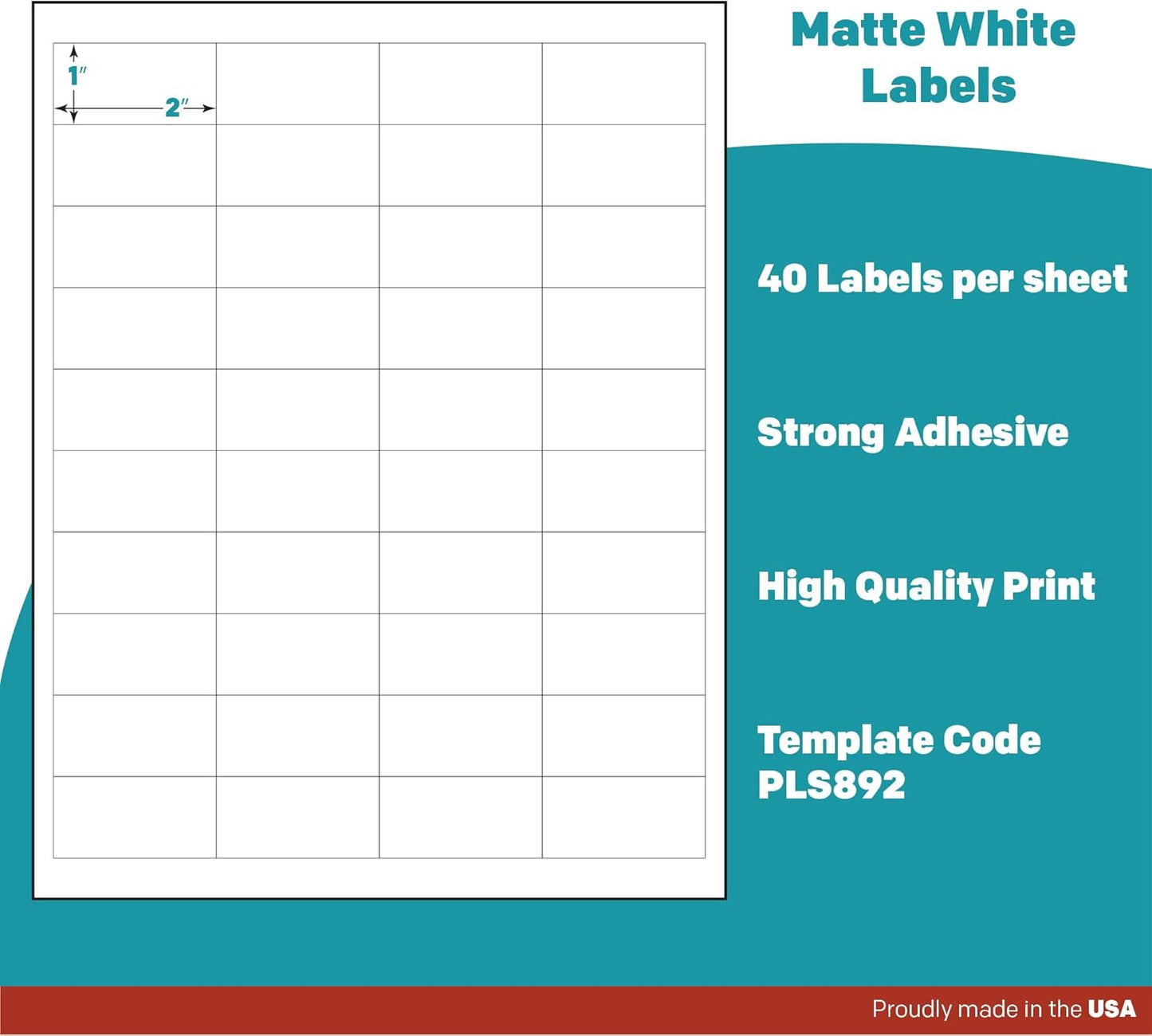 Premium Label Supply White Sticker Barcode Labels – 2" x 1" – Laser/Inkjet Compatible – (40 per Sheet), 2000 Sheets – 80,000 Total Adhesive Labels