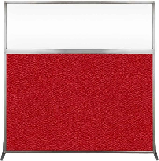 Versare Hush Screen Portable Room Divider | Workstation Wall Divider | Freestanding Privacy Hush Panels | Clear Windows | Fabric Office Divider Screen | Great for Room Separation