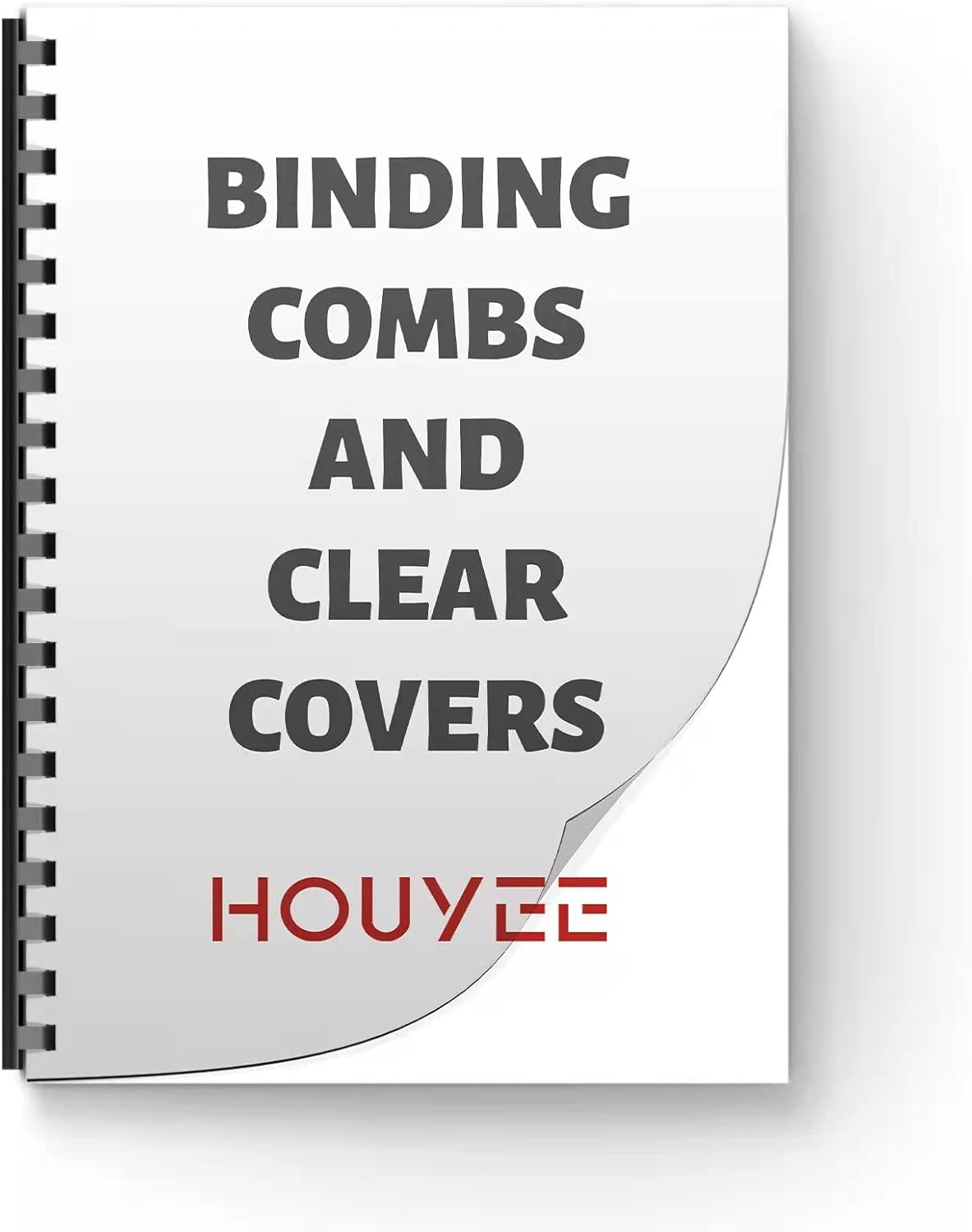 HOUYEE 1-1/2 Inch Plastic Binding Comb 19 Ring, 320 Sheet Capacity, Letter Size Black Comb Binding Spines (50 Pack)