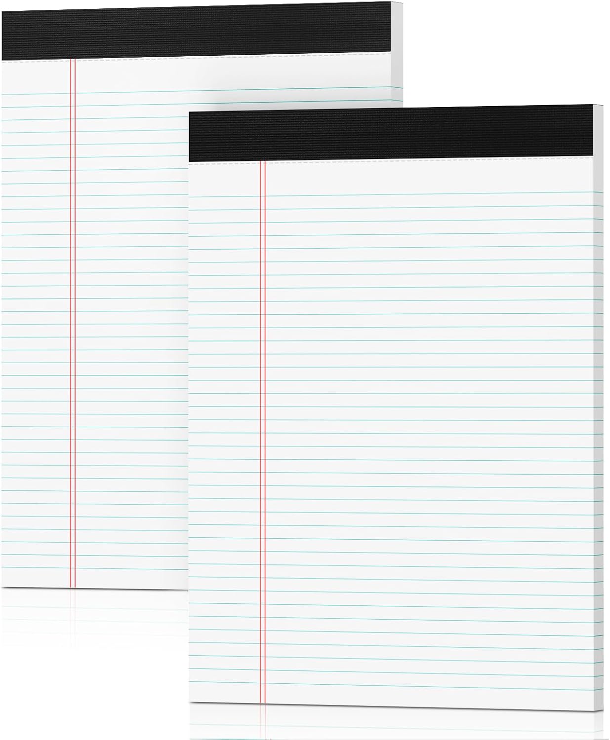 Legal Pads 8.5 x 11 White Note Pads 2 Pack - Double-Sided Printing & Perforated College Ruled Sheets - 30 Sheets Premium Thick Paper, No Ink Bleeding - Good for Office Supplies, Homework, Notes