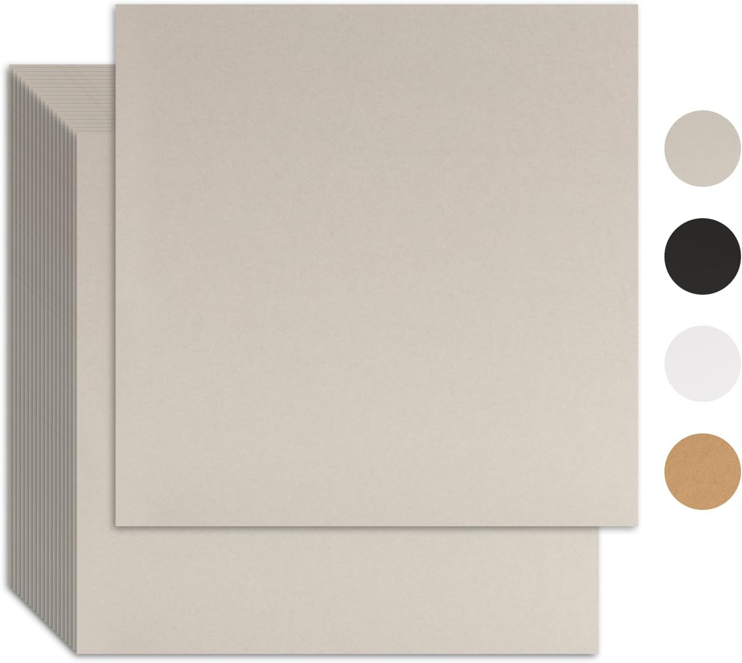 25 Pcs Book Board, Binder Board, Cover Board, Heavy Duty Chipboard for Book Binding, DIY Cardboard (Gray, 12 x 12 Inch 100PT)
