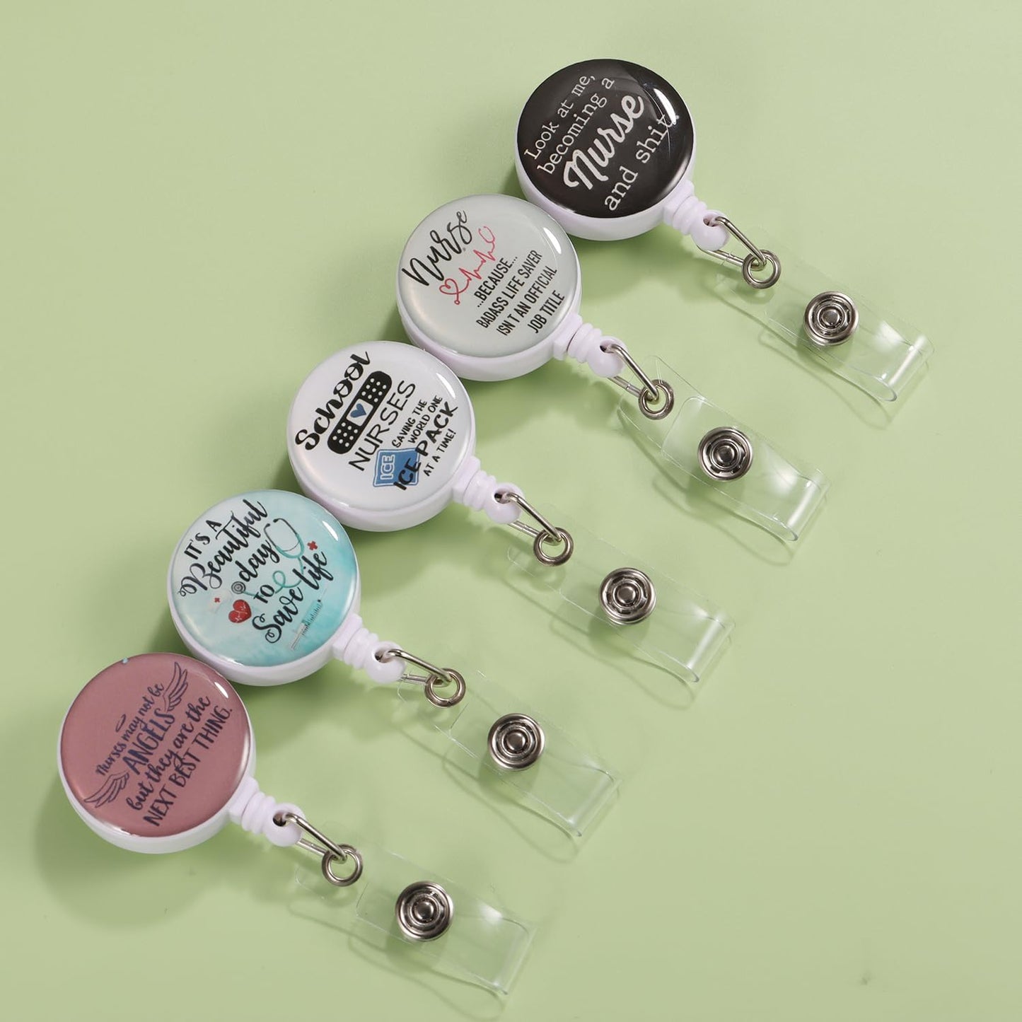 16pcs Badge Reels Retractable Badge Holders,Id Badge Holders Retractable with Clip,Cute Badge Reel for Men,Women,Girls 16