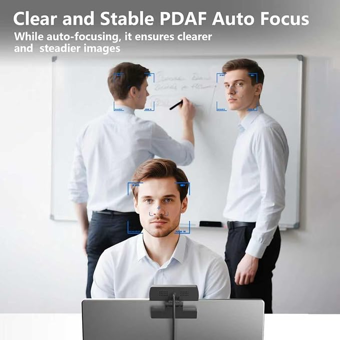 2K Webcam for PC - 2K Ultra HD Computer Camera with PDAF Autofocus, AI Noise-Canceling Mic, USB Plug & Play, 92° FOV & Auto Lighting Correction for Laptop & Desktop (Social Streaming Video Call)