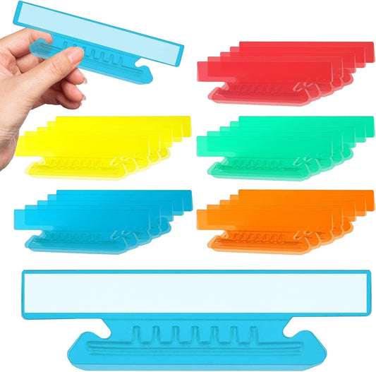50 Pieces 4 Inch Hanging File Folder Tabs and Inserts Large Clear Plastic Hanging Folder Tabs for Filing Cabinet Folders Labels Back to School Supplies Assorted Colors (50)