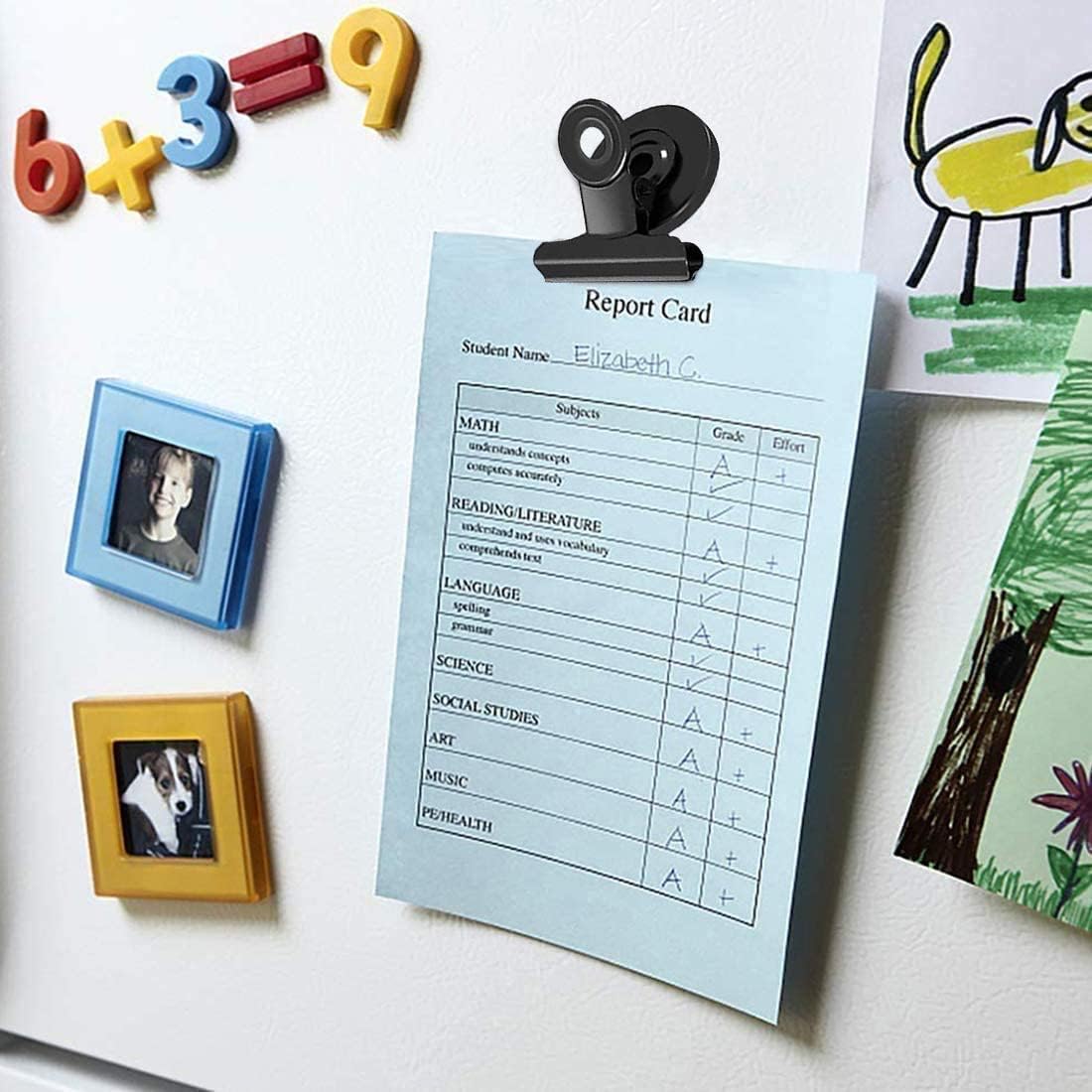 VNDUEEY 200 Pack Black Magnetic Clips Fridge Magnets, Magnetic Paper Clip, Whiteboard Magnets Refrigerator Magnet, Strong Magnets with Clips for Home, Office,Teaching