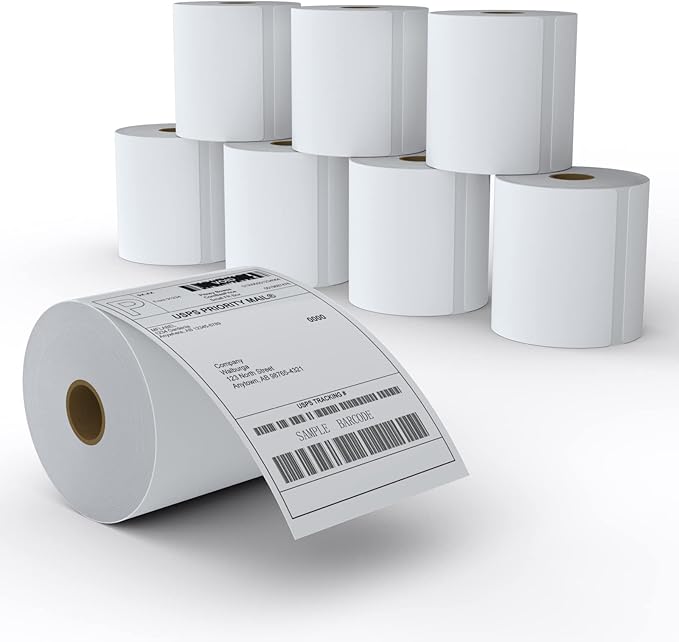 MFLABEL® 8 Rolls of 450 Labels 4x6 Direct Thermal Shipping Labels for Zebra 2844 ZP-450 ZP-500 ZP-505