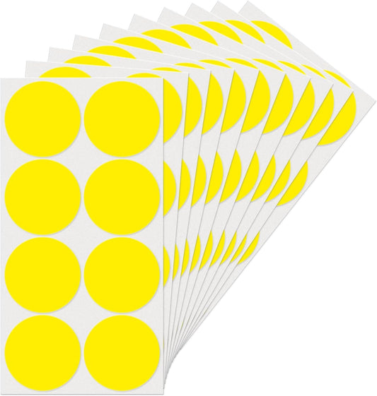 Yellow Dot Stickers 2 Inches Round Sticker, Circle Colored Labels Color Coding Labels for Office Classroom Toddlers Activity 80 Pieces