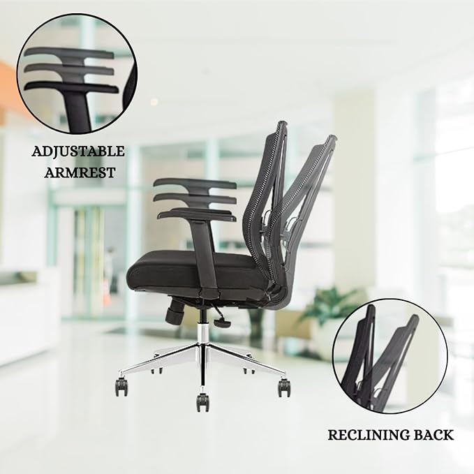 Ergonomic Conference Room Chair Mesh Back with Seat Slide - Adjustable Lumbar Support Computer Desk Chair with Height Adjustable Arms - 5-Star Polished Aluminum Base (Pack of 10)