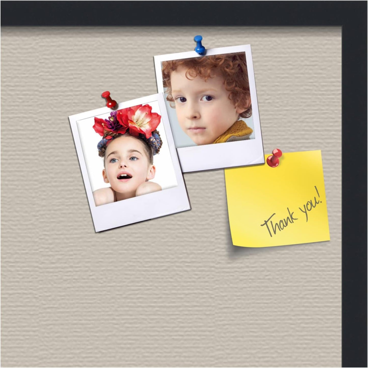 PinPix 24x24 Inch Cork Bulletin Board. This Decorative Framed Pin Board Comes with Desert Pastel Design and a Satin Black Frame. Ideal for Home Office Decor or Message Board (PinPix-1815)