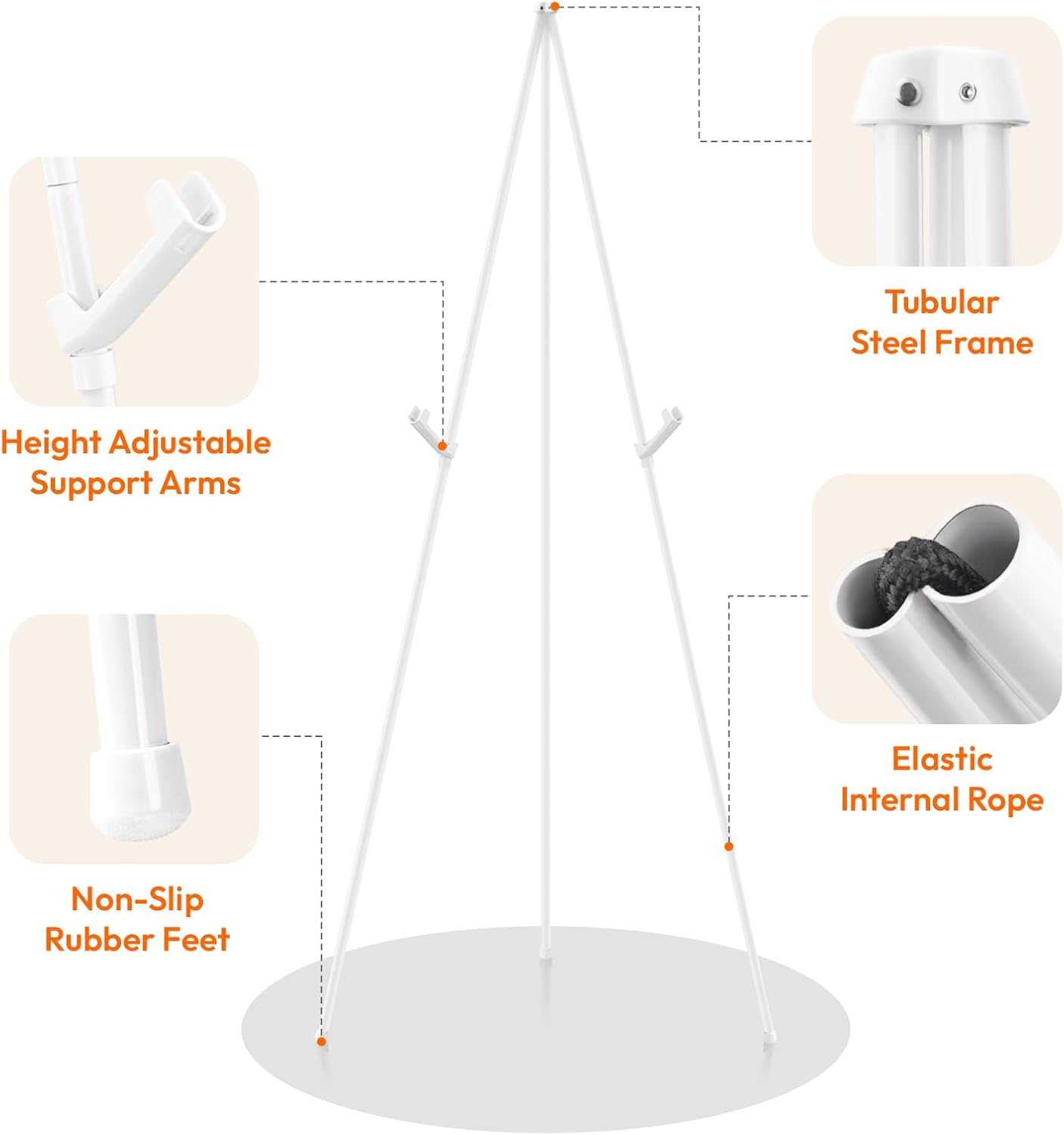 4PCS White Easel Stand for Wedding Sign Stand, 66 Inch Adjustable Metal Easels for Display, Portable Folding Easel for Wedding, Display Show, Arts, Poster with Portable Bags